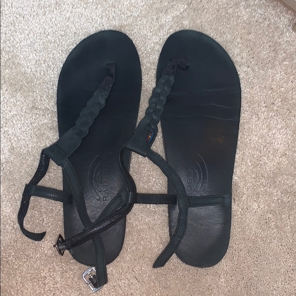 rainbow thong sandals